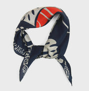 Mini Marine Arum Silk Scarf