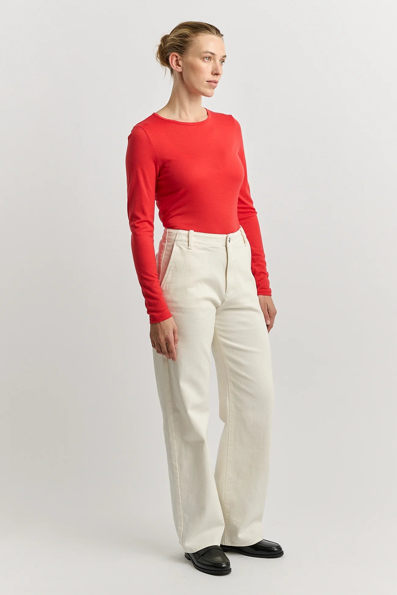 Crew Merino Tee - Poppy