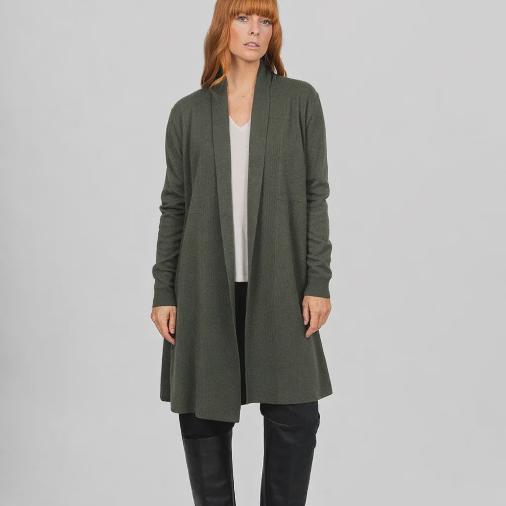 Emily Edge To Edge Cardi -Olive - Presence Hamilton
