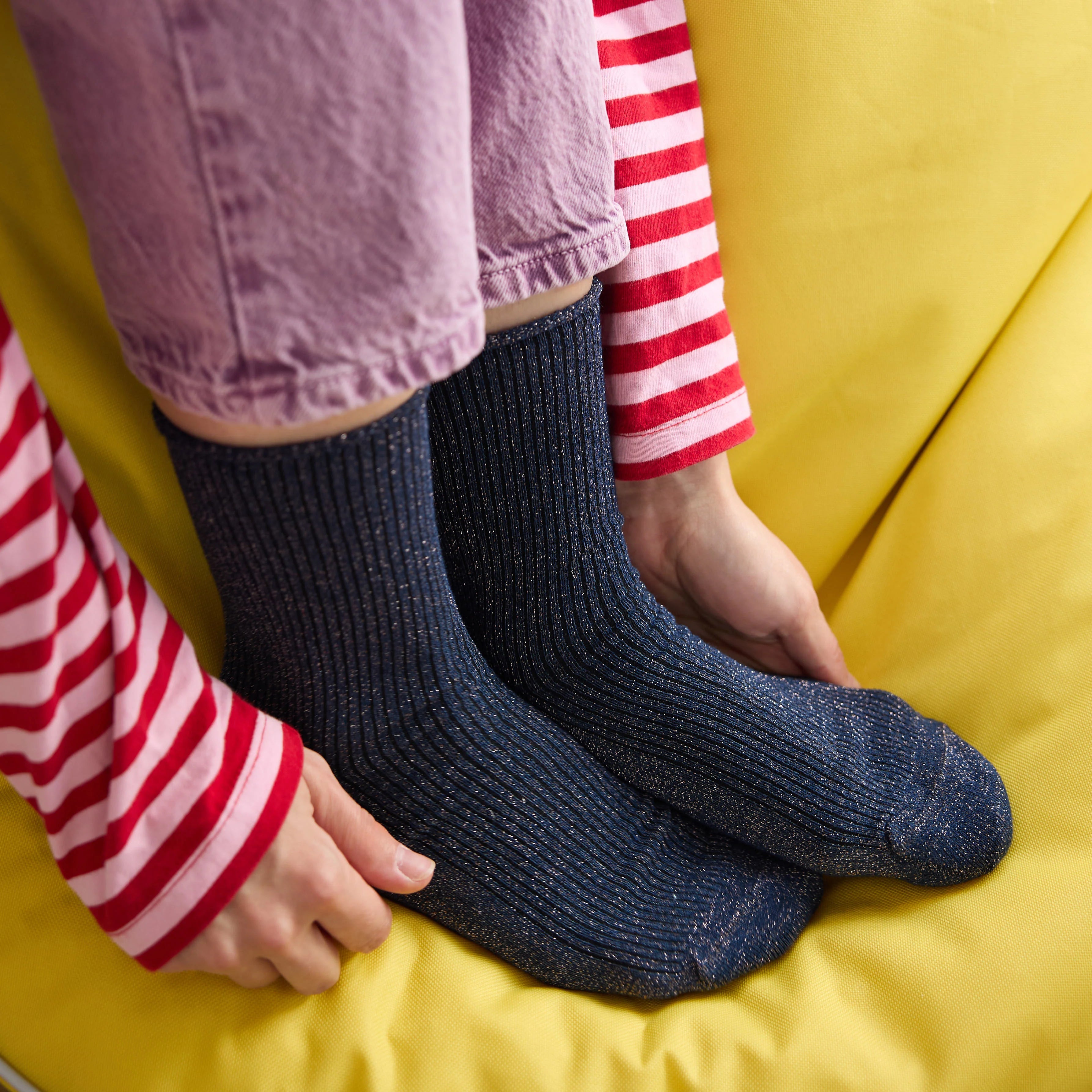 KLUE Glitter Lurex Socks - Blue