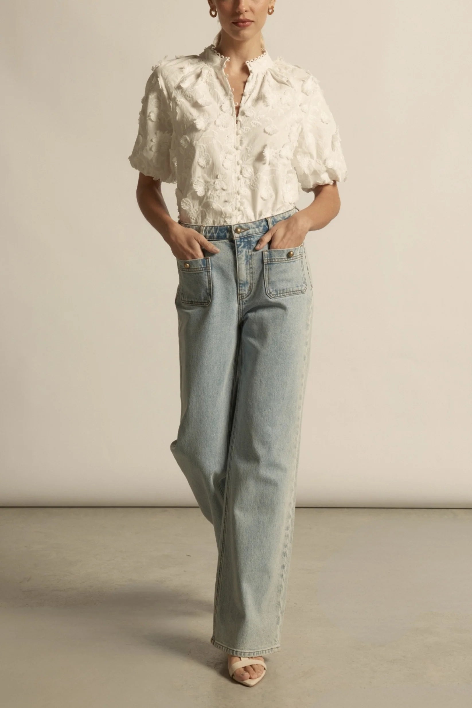 Solstice Top- Porcelain Broderie