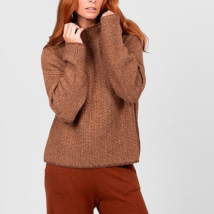 Links Stripe Pullover - Cognac - Presence Hamilton