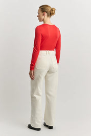 Crew Merino Tee - Poppy