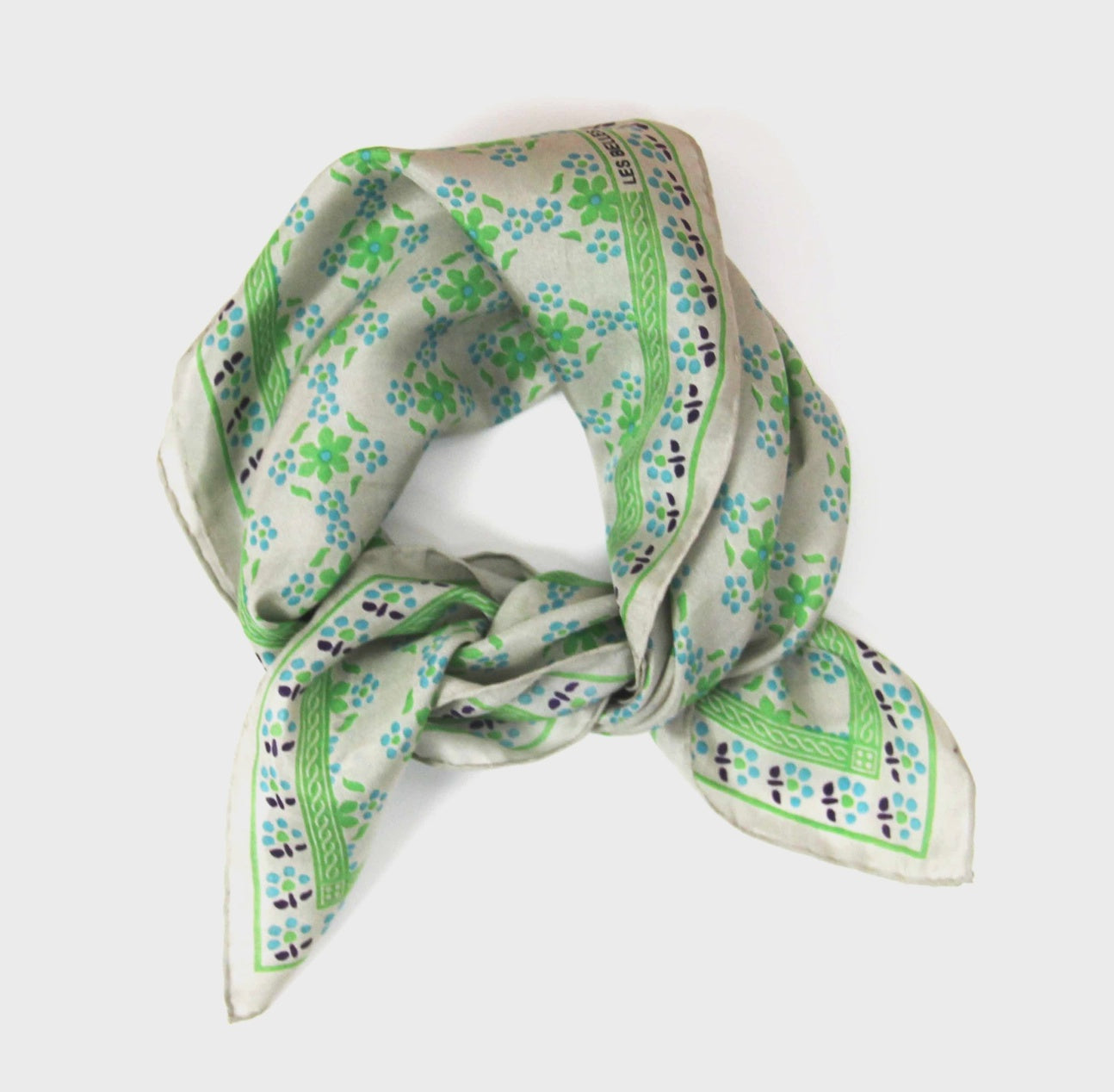 Mini Natasha Green Silk Scarf