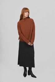 Sophie Wool Flared Skirt - Black - Presence Hamilton