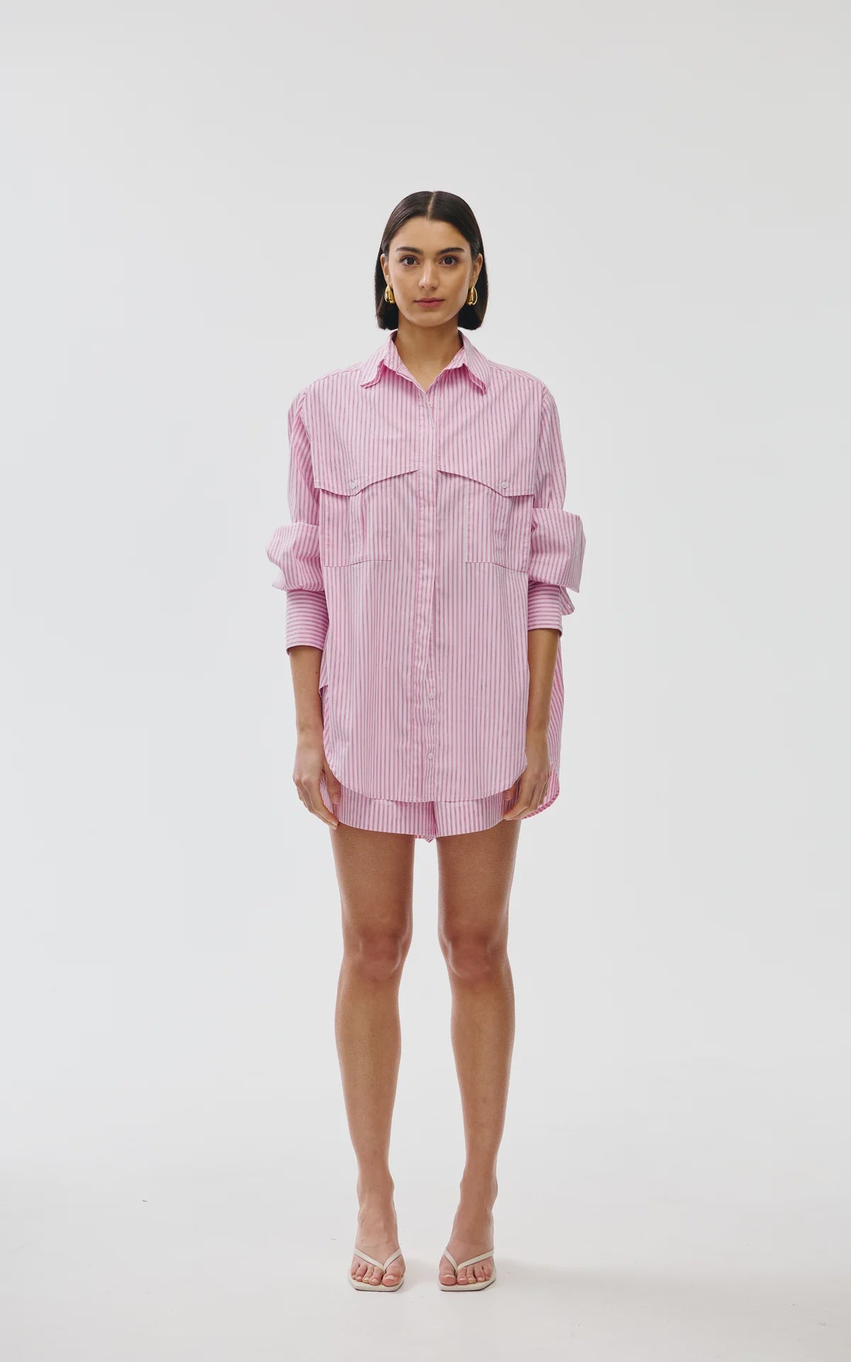 Riley Shirt - Pink Pinstripe