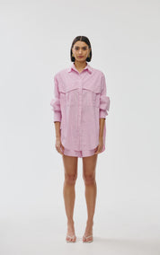 Riley Shirt - Pink Pinstripe