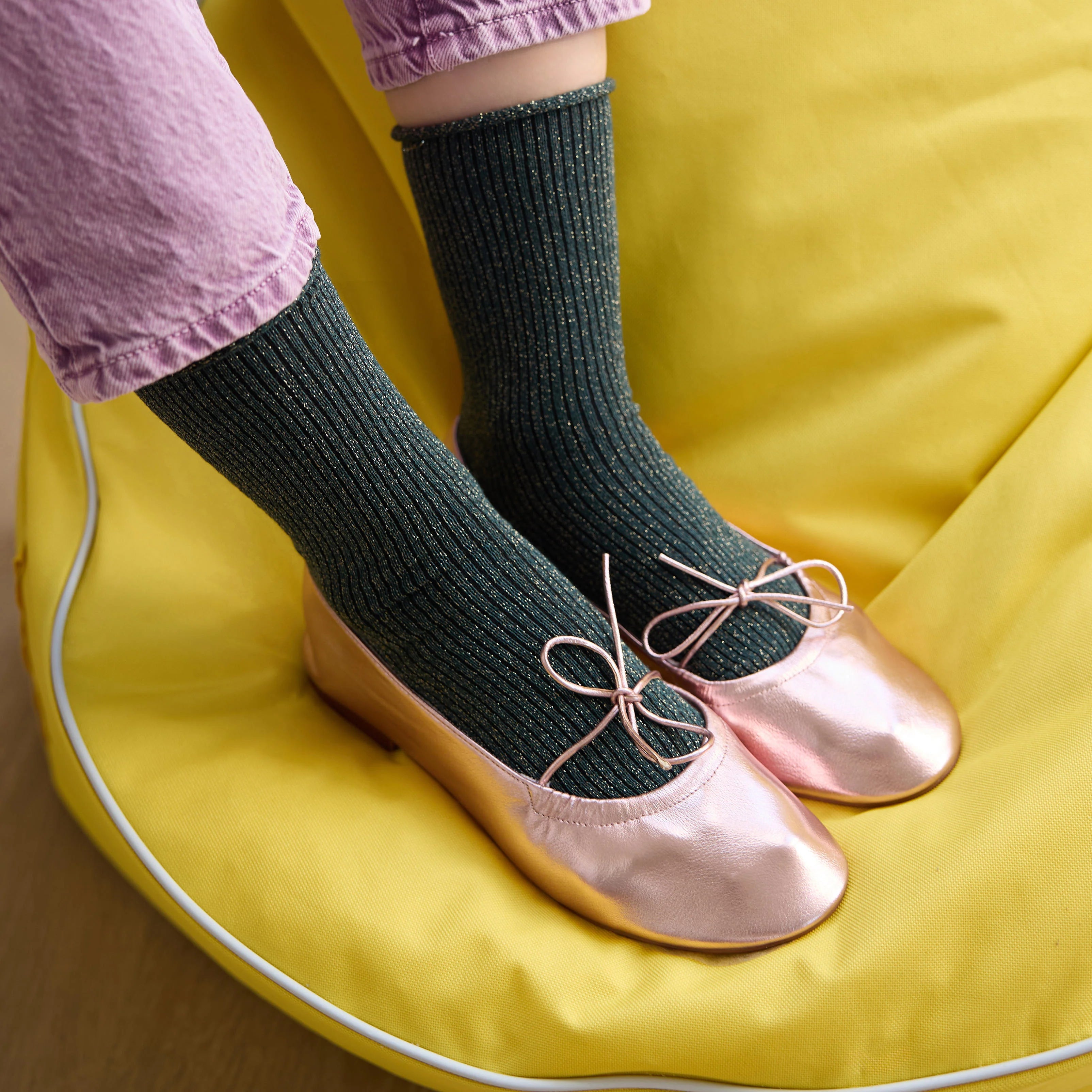 KLUE Glitter Lurex Socks - Green - Presence Hamilton