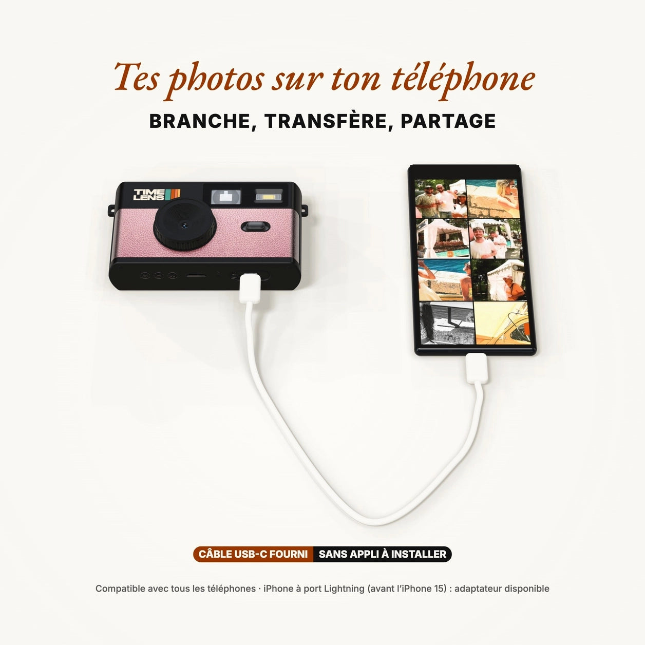 Timelens Digital Camera- Pop Edition 80s Pink Gold