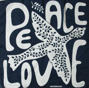Mini Peace & Love Marine Navy Silk Scarf