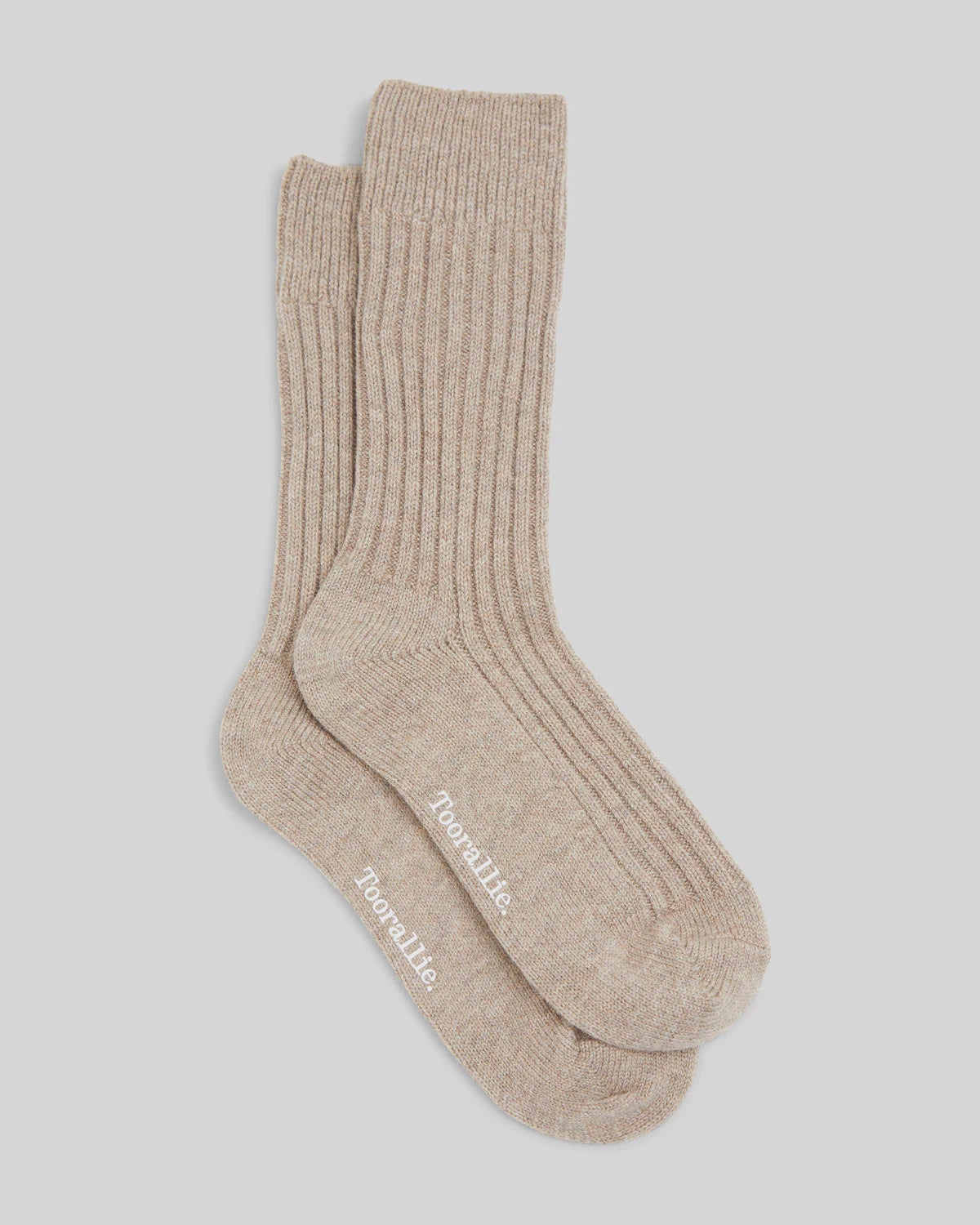 Ribbed Merino Socks- Oat - Presence Hamilton