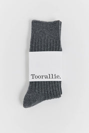 Ribbed Merino Socks-Zinc - Presence Hamilton