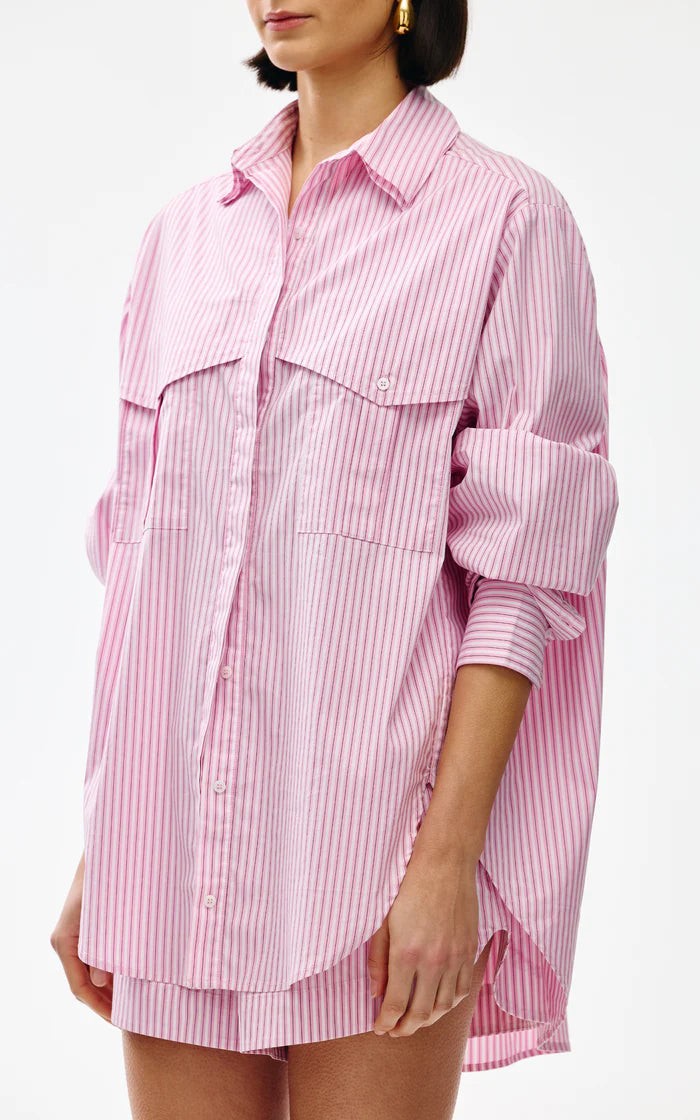 Riley Shirt - Pink Pinstripe