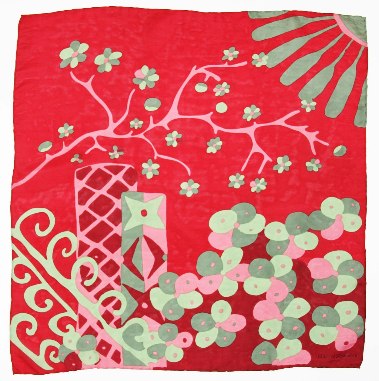 Mini Sakura Red Silk Scarf - Presence Hamilton
