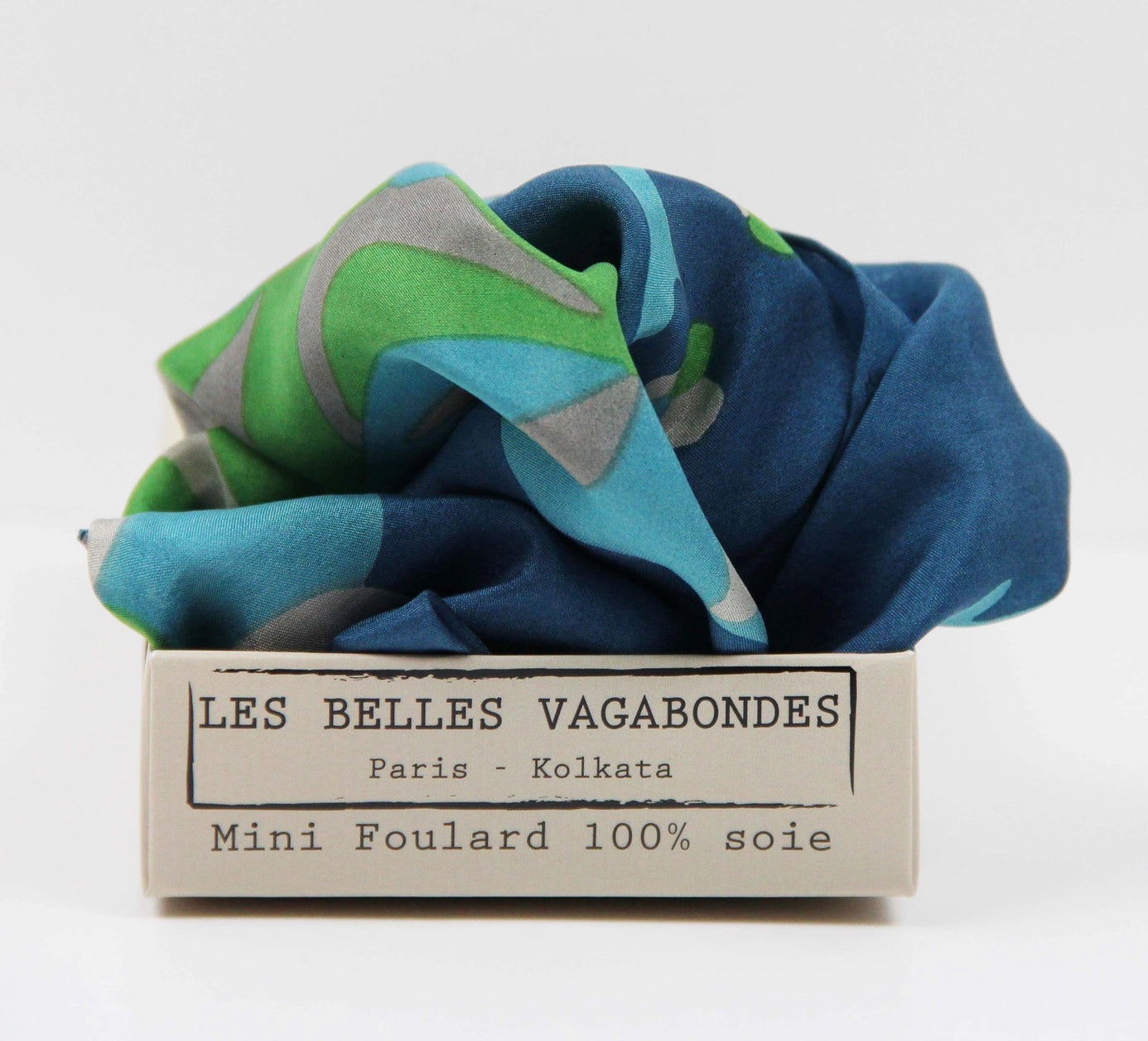 Mini Sakura Blue Silk Scarf - Presence Hamilton