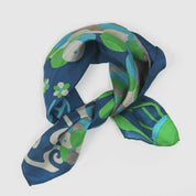 Mini Sakura Blue Silk Scarf - Presence Hamilton