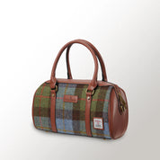 The Medium Duffel-Chestnut & Blue Tartan