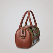 The Medium Duffel-Chestnut & Blue Tartan