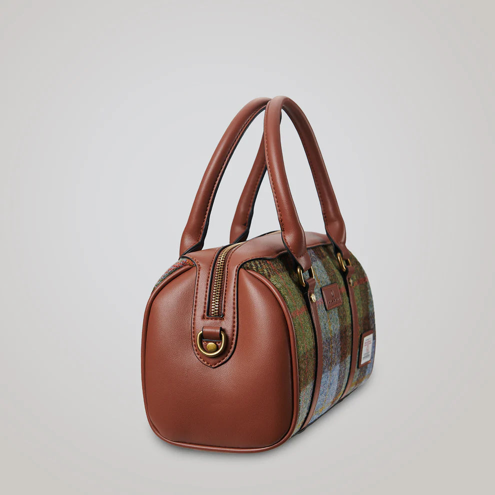 The Medium Duffel-Chestnut & Blue Tartan