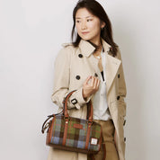 The Medium Duffel-Chestnut & Blue Tartan