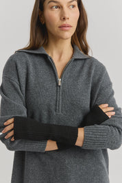 Fine Rib Open Mitten- Black - Presence Hamilton