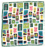 Mini Postcard Green Silk Scarf - Presence Hamilton