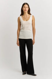 Scoop Neck Merino Tank - Warm White - Presence Hamilton