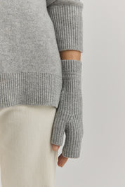 Fine Rib Open Mitten-Light Ash - Presence Hamilton