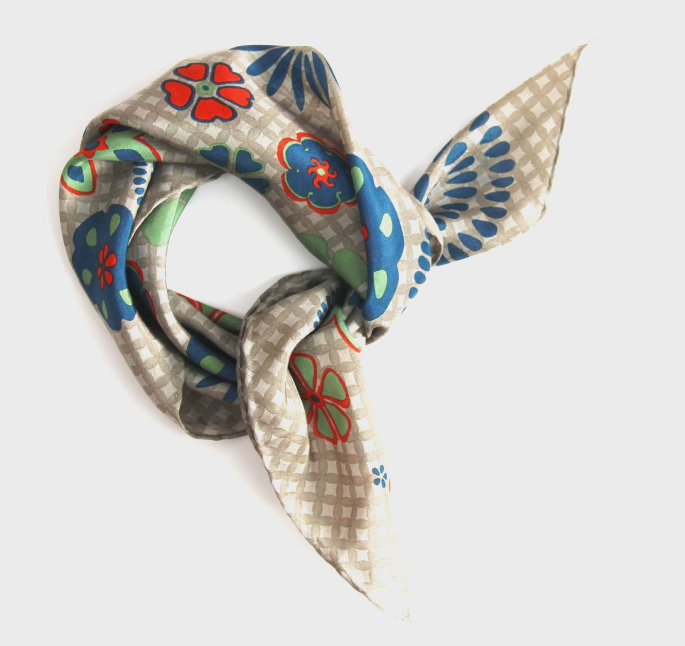 Mini Shippo Beige Silk Scarf