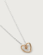 Wire Heart Necklace - Gold