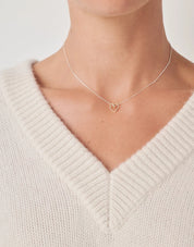 Wire Heart Necklace - Gold