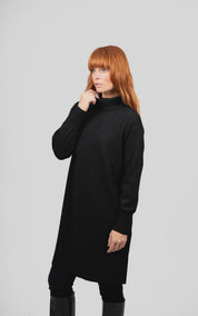 Wool Sweater Dress - Black - Presence Hamilton