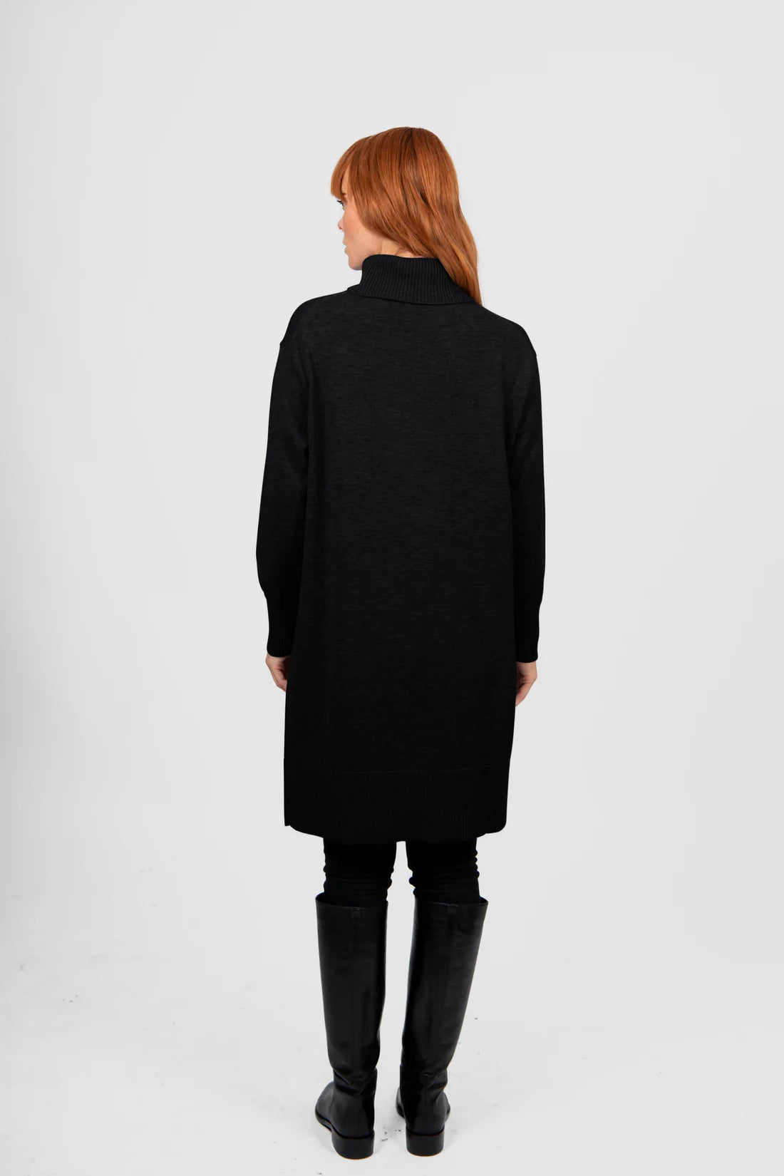 Wool Sweater Dress - Black - Presence Hamilton