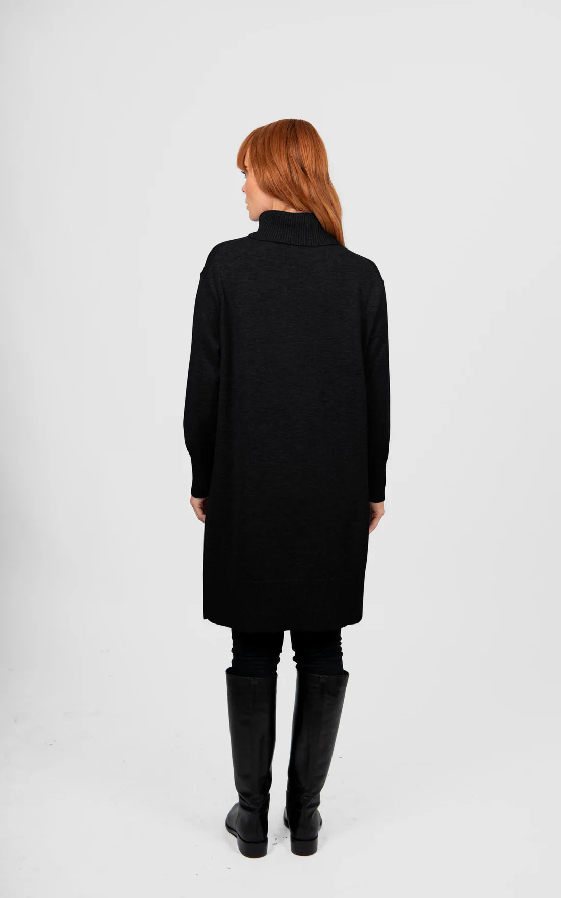 Wool Sweater Dress - Black - Presence Hamilton