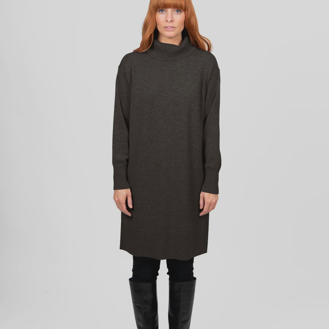 Wool Sweater Dress - Olive - Presence Hamilton