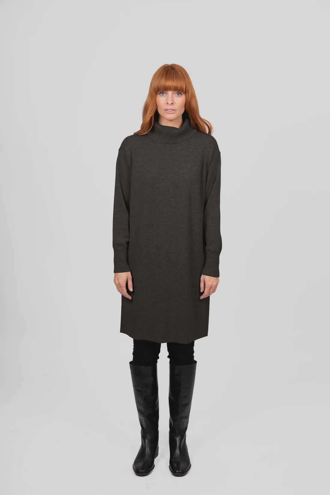Wool Sweater Dress - Olive - Presence Hamilton