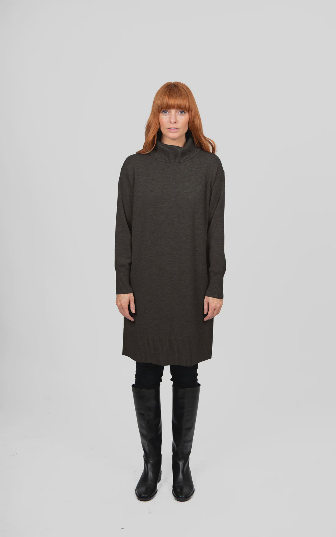 Wool Sweater Dress - Olive - Presence Hamilton