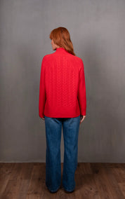 Cable Raglan Pullover -Cayenne - Presence Hamilton