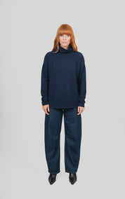 Ball Stitch High Crew Pullover -Ink - Presence Hamilton