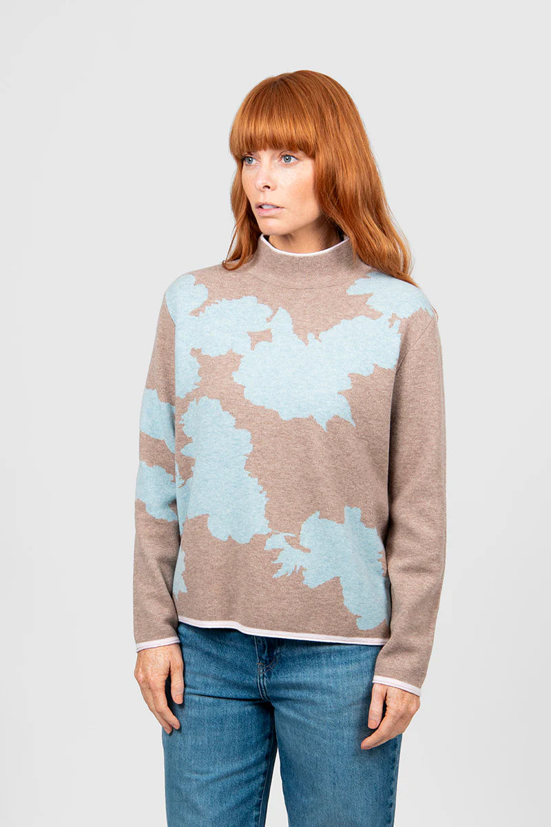 Flower Silhouette Jacquard Pullover - Presence Hamilton