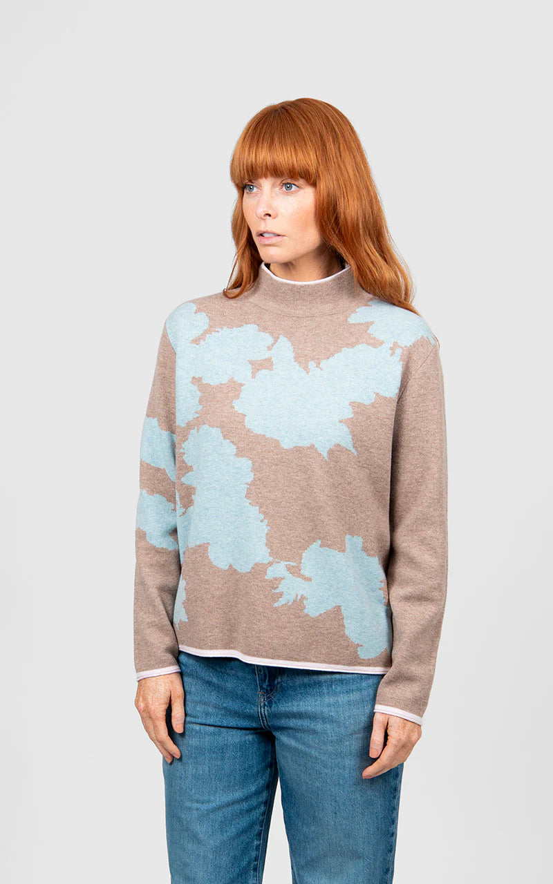 Flower Silhouette Jacquard Pullover - Presence Hamilton