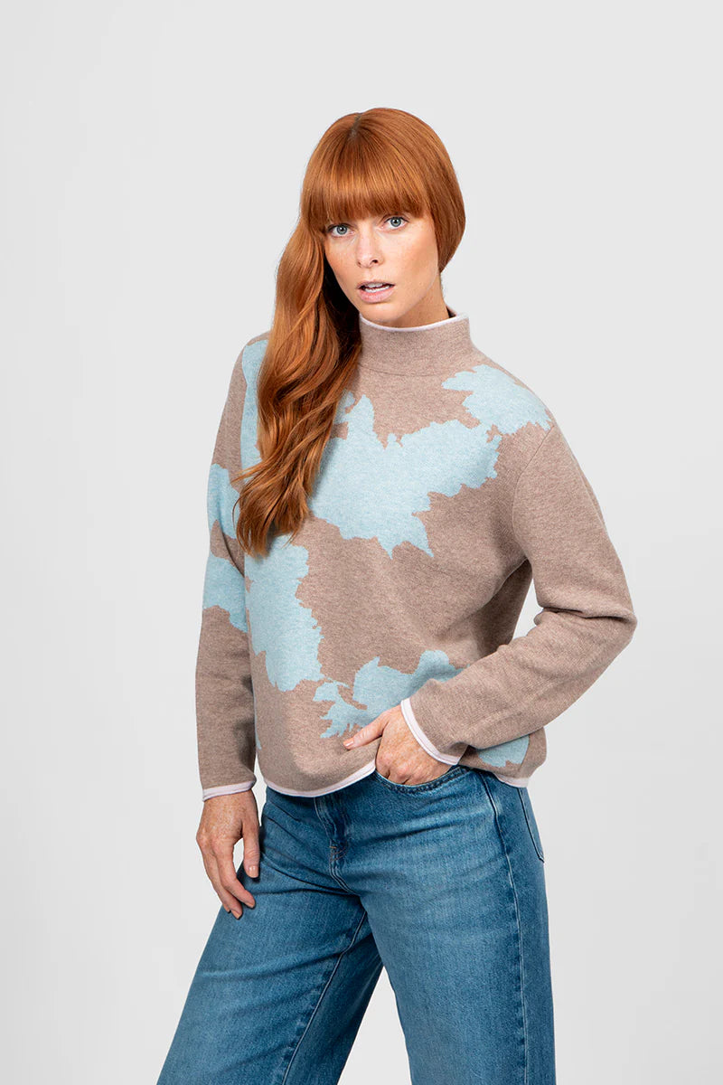 Flower Silhouette Jacquard Pullover - Presence Hamilton