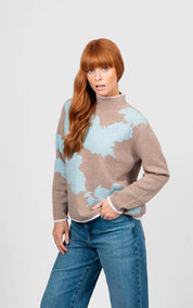 Flower Silhouette Jacquard Pullover - Presence Hamilton