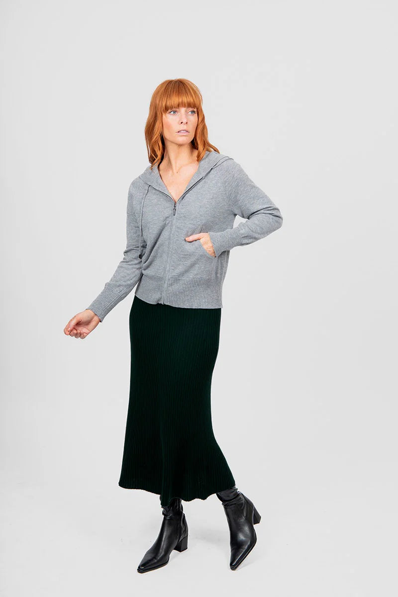 Sophie Wool Flared Skirt - Black - Presence Hamilton
