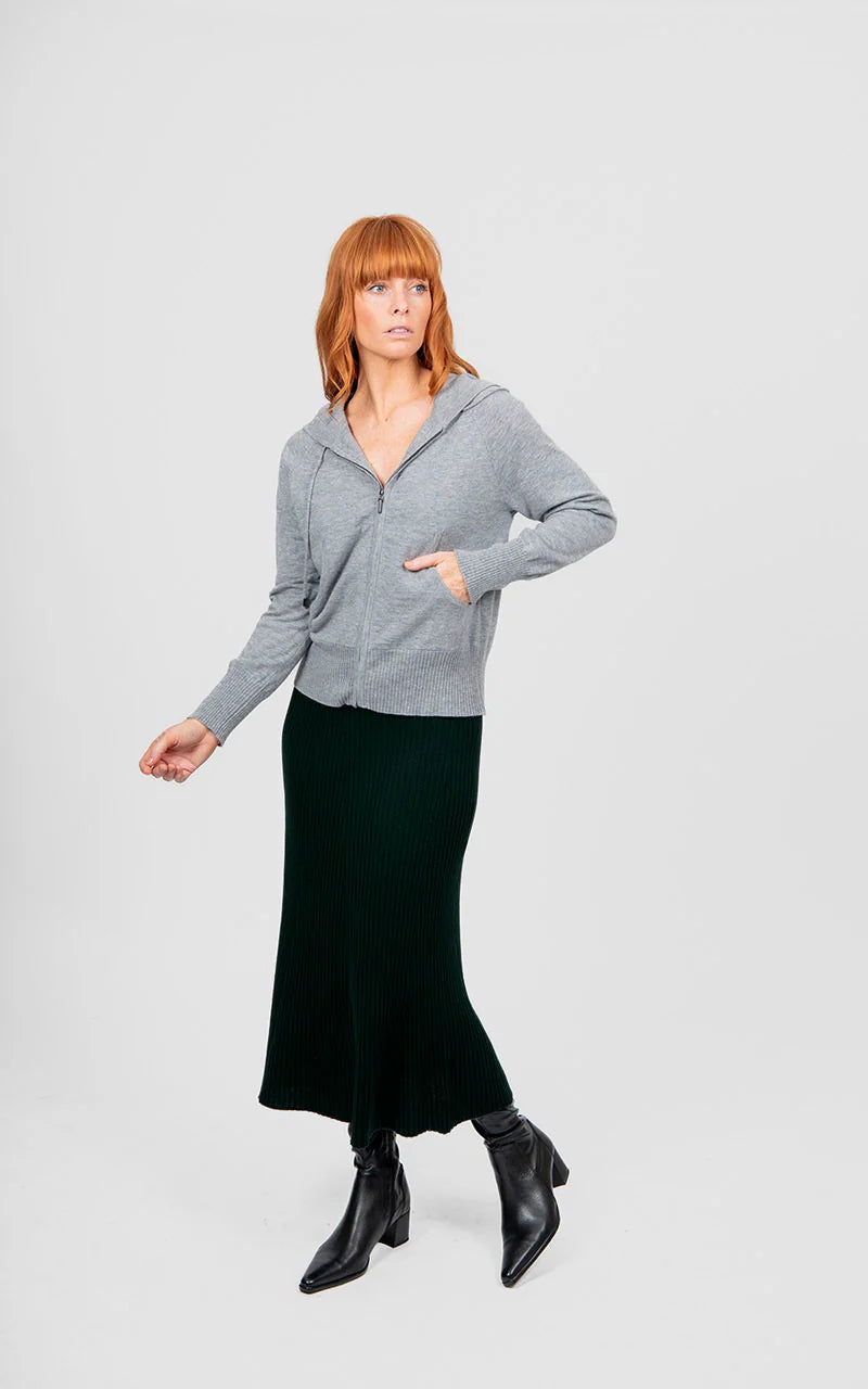 Sophie Wool Flared Skirt - Black - Presence Hamilton