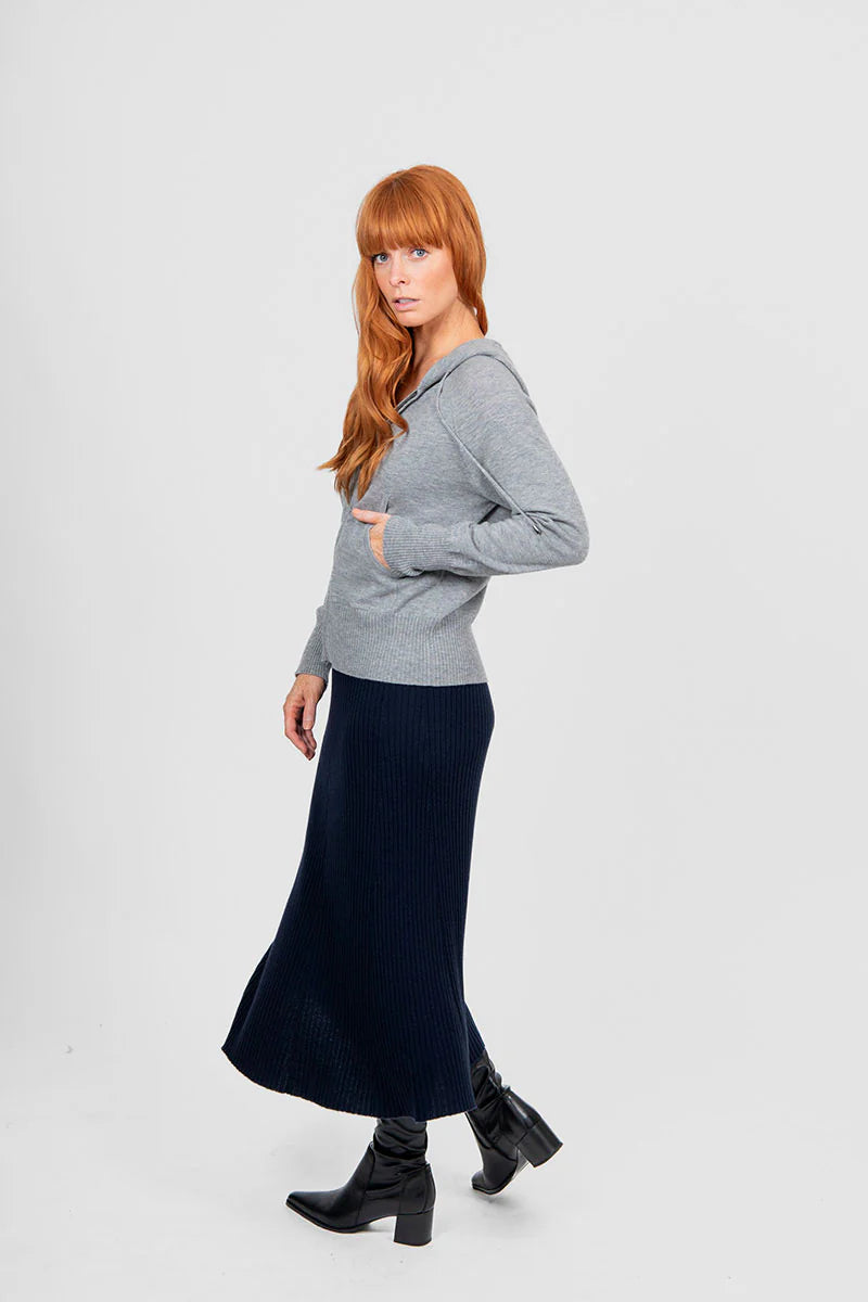 Sophie Wool Flared Skirt - Black - Presence Hamilton