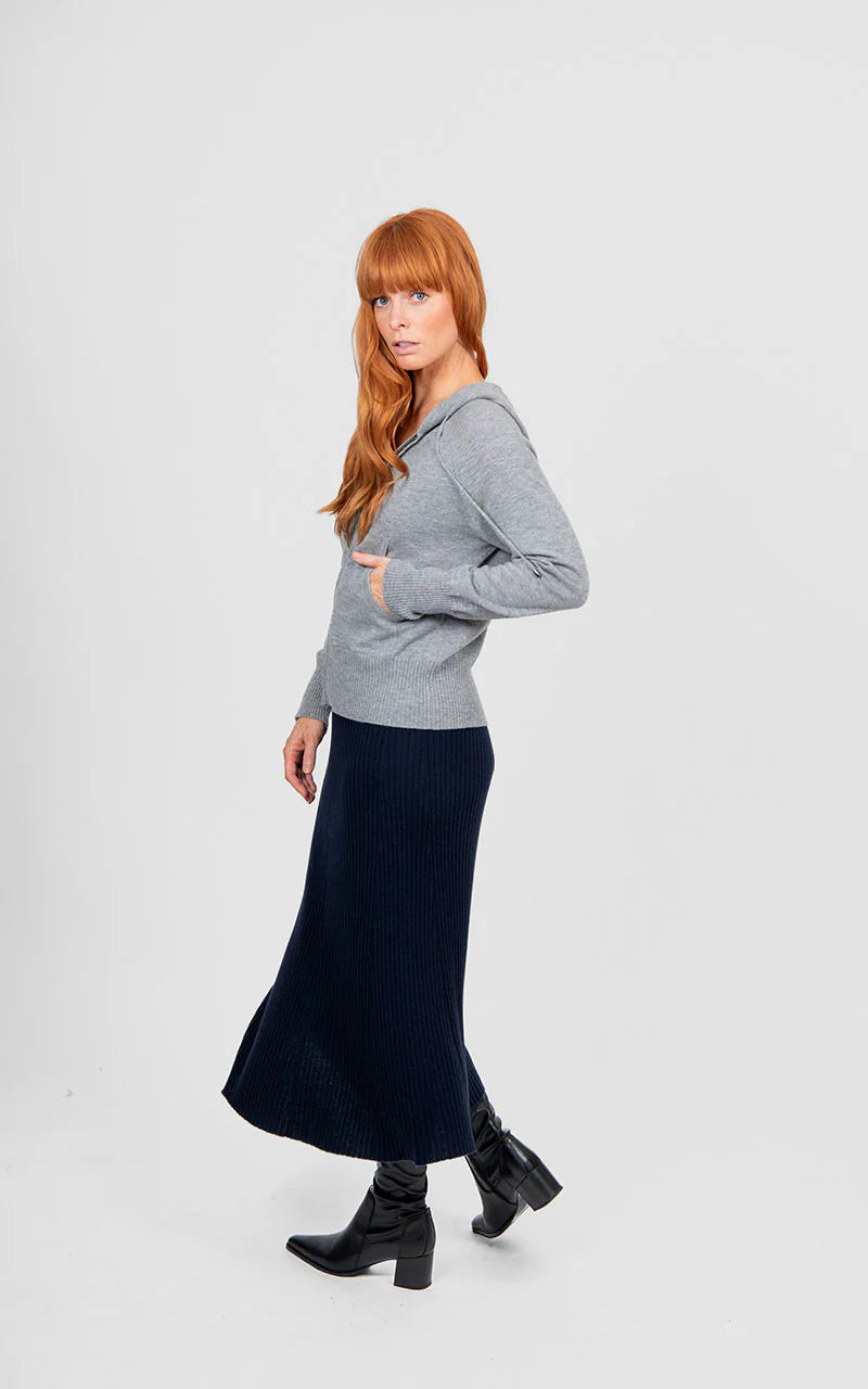 Sophie Wool Flared Skirt - Black - Presence Hamilton
