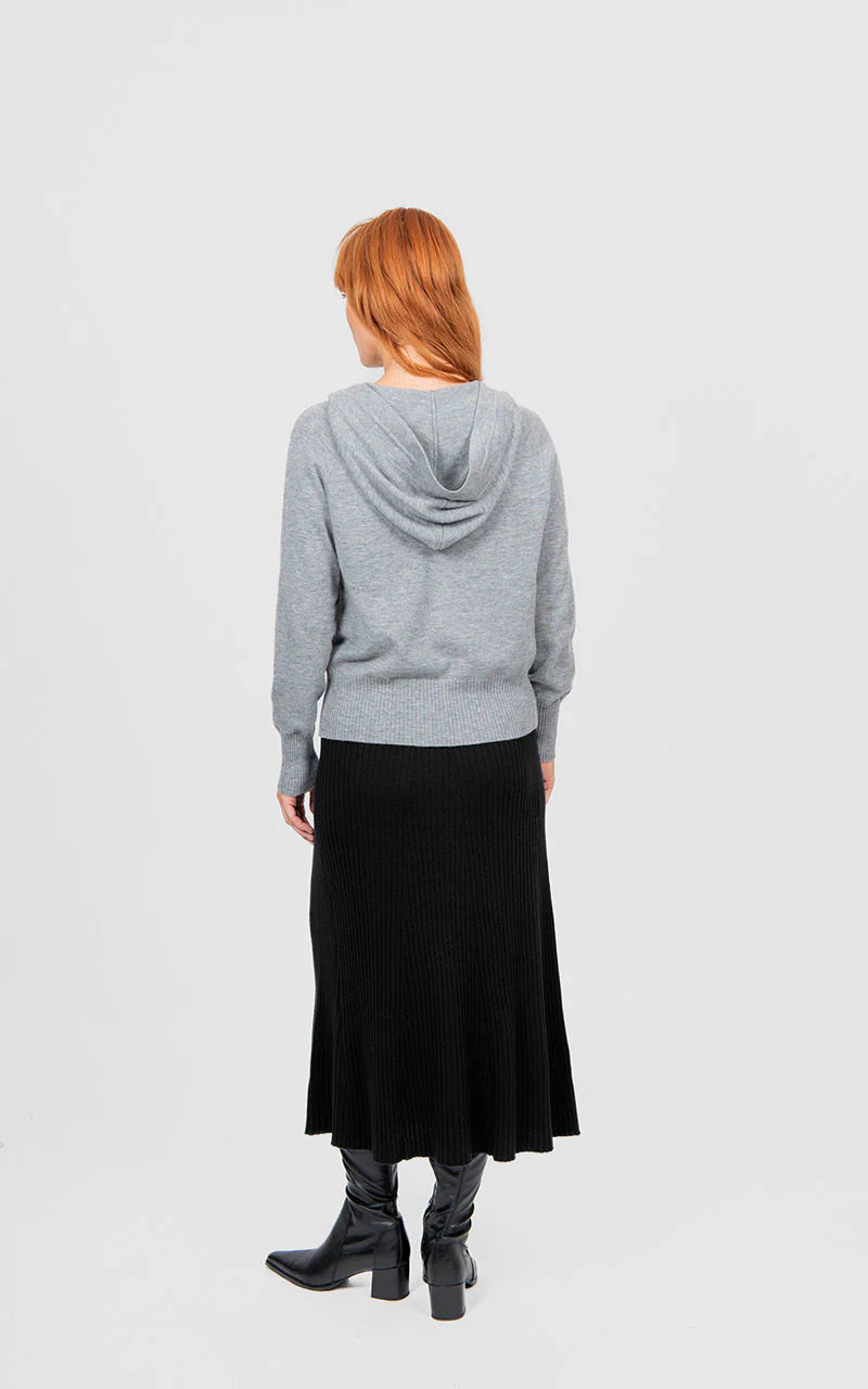 Sophie Wool Flared Skirt - Black - Presence Hamilton