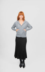 Sophie Wool Flared Skirt - Black - Presence Hamilton