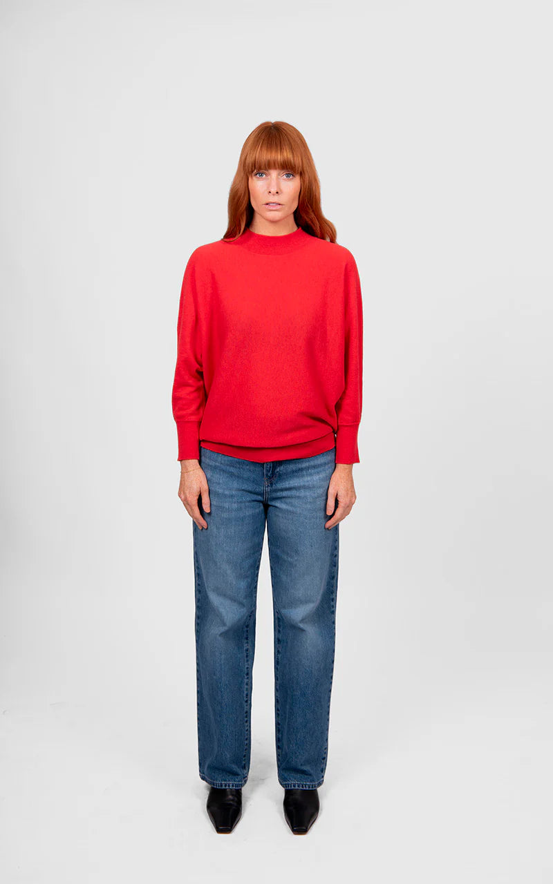 Dolman 3/4 Sleeve Pullover -Cayenne - Presence Hamilton